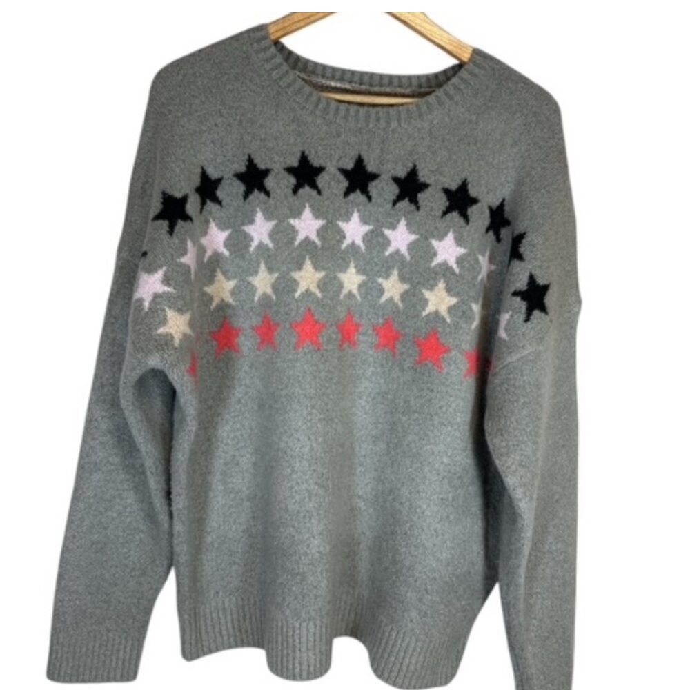 Star Patterned Gray Sweater
